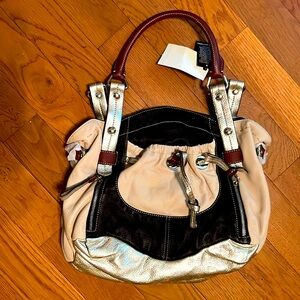 B Makowsky genuine leather satchel handbag for women. New with tags